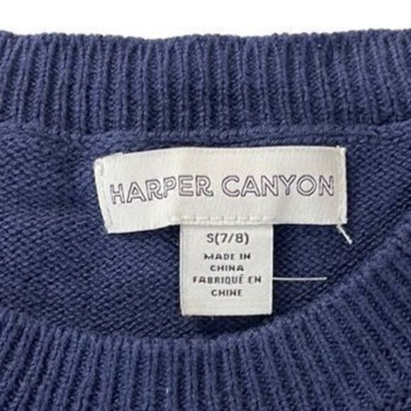 Harper Canyon Girls Sparkle Striped Crewneck Sweater Size Small 7/8 - Picture 8 of 10